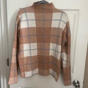 Plaid Mock Neck Sweater